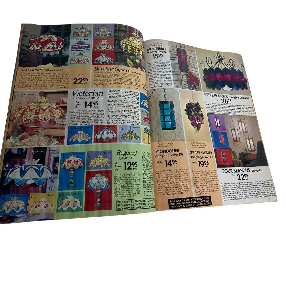 Vintage 1970 American Handicrafts Catalog Retro 70s Boho Decoupage Purse Craft